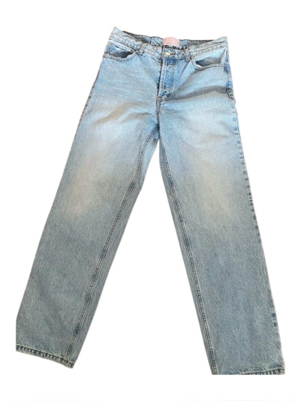 Revice Denim High Rise Straight Leg Jeans 29 Button Fly Raw Hem 100% Cotton